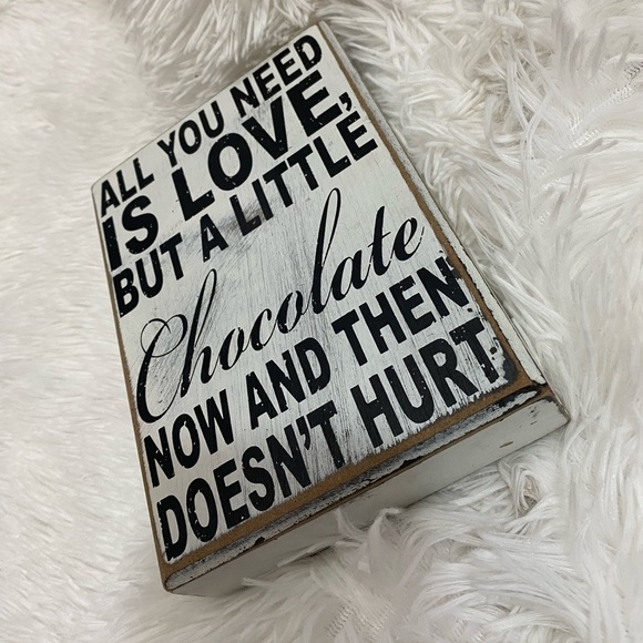 Love chocolate white rectangle sign - Picture 6 of 6